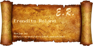 Erendits Roland névjegykártya
